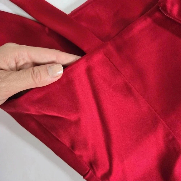 Calvin Klein red stretch satin formal date night mini dress sz 10 - Picture 12 of 17